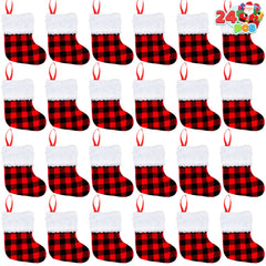 24-Pack Mini Christmas Stockings (5-Inch)