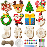 60-Piece Christmas Wooden Hanging Ornament Craft Kit