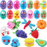 24 Pcs Easter Prefilled Eggs with Foam Squishy Toys