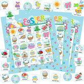 Easter Bingo Cards for Kids - 28 Players, 5x5 Grid, Blue