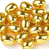 36 Gold Metallic Plastic Easter Eggs (2.3"), Fillable for Egg Hunt