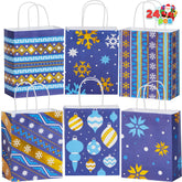 24 Pack Christmas Kraft Gift Bags