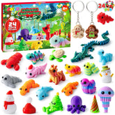 24 Pcs 3D Printed Christmas Advent Calendar Toys
