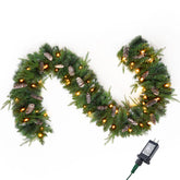 9-Foot Flocked Christmas Garland with Pine