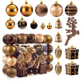 66-Piece Brown Christmas Ball Ornament Set
