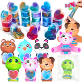 30 Valentine's Day Galaxy Slime Toys with Cute Themed Cards