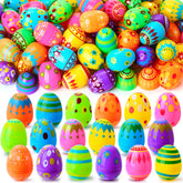 50 Bright Printed Plastic Easter Eggs for Easter Egg Hunt