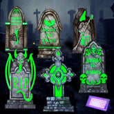 Glow-in-the-Dark Halloween Graveyard Tombstones for Outdoor Decor