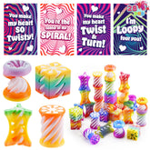 28-Piece Valentine's Day Gift Set: Impossible Spiral Cone Fidget Toys with Valentine Cards
