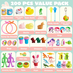 200 Cute Prefilled Easter Eggs with Toys and Stickers for Easter Egg Hunt