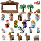 24-Piece Christmas Nativity Playset Figurines for Kids Toddlers Xmas Gift