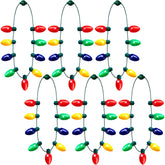 24-Pack Christmas LED Light-Up Bulb Necklaces (9 LEDs Each) - Costume Accessories