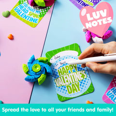 24-Pack Valentine's Day Plastic Fidget Spinners with 6 Design Gift Cards