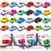 24Pcs Kids Valentine's Cards with Pull Back Car Vehicle Toys - Classroom Exchange Gifts