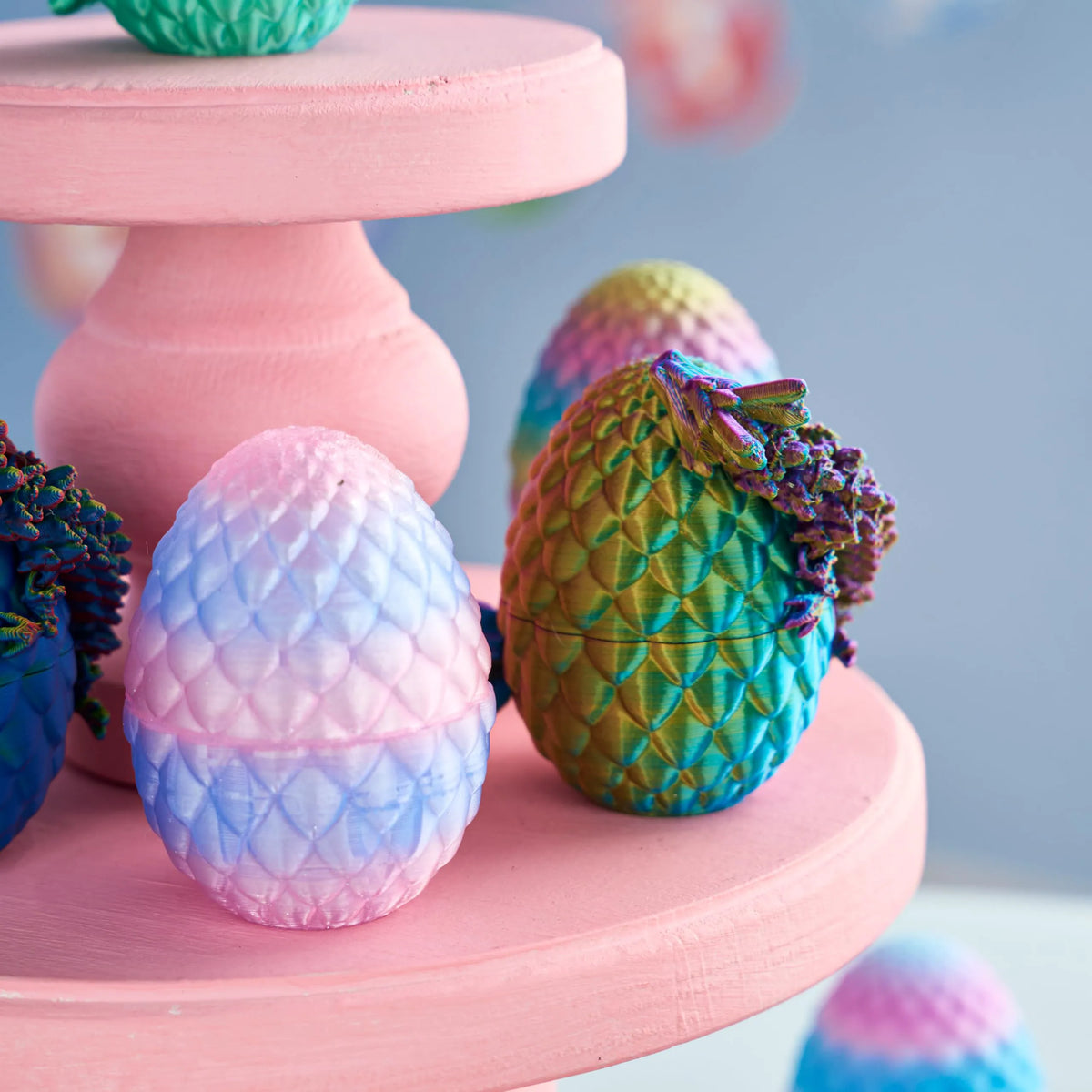 24 Pcs 3D Printed Articulated Dragon Eggs for Easter Party, Egg Hunt & Classroom Prizes