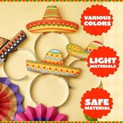 24 Cinco de Mayo Sombrero Headbands for Mexican Fiesta Party