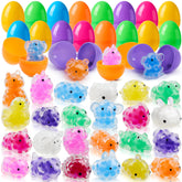 24 Pack Easter Prefilled Eggs with Mochi Squishy Toys for Egg Hunt