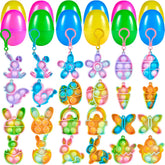 24-Pack Plush Bubble Keychain Easter Eggs
