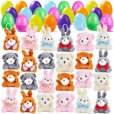 24 Plush Bunnies and Bears Prefilled Easter Eggs (2.23 in)