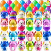 24 Prefilled Easter Eggs with Axolotl Squishy Toys for Egg Hunts, Party Favors & Basket Stuffers
