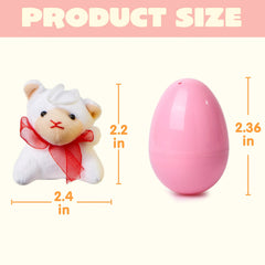 24 Prefilled Easter Eggs with Mini Plush Animal Toys for Kids