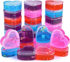 28 Heart-Shaped Slime with Valentine's Day Cards for Kids - Classroom Exchange Gifts