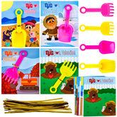 28-Pack Kids Valentine's Cards with Shovel Toys - Classroom Exchange Gifts