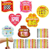 28-Pack Valentine's Day Slap Bracelets with Cards for Kids Classroom Exchange Gifts