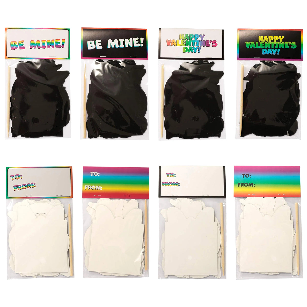 28 Sets of Valentine's Day Scratch Paper for Kids