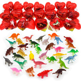 28-Piece Dinosaur Figure Valentine's Day Card Set for Kids - Classroom Exchange Gifts