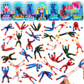 28 Pack Valentine's Day Ninja Sticky Men with Cards, Classroom Exchange Gifts for Kids