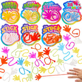 28 Pack Valentine's Day Sticky Hands with Cards, Classroom Exchange Gift for Kids