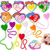 28 Pack Valentine's Day Sticky Heart Toys for Kids Classroom Exchange