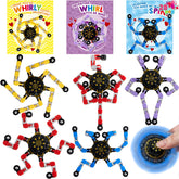 28 Packs Valentine's Day Gift Cards with Fidget Spinners, 3 Designs, for Kids School Exchange