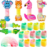 28 Valentine's Day Critter Kind Gift Cards with Colored Springs for Kids Classroom Exchange