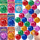 28 Packs Valentine's Day Stretchy Balls with Cards, Classroom Exchange Gift for Kids