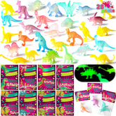 28 Pack Valentine's Day Cards with Glow-in-the-Dark Dinosaur Toys for Kids Classroom Exchange Prizes