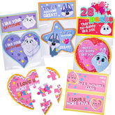 28-Piece Animal Jigsaw Puzzle Set with Valentine's Day Cards for Kids - Classroom Exchange Gifts