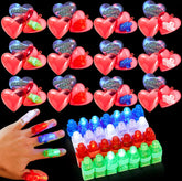 28-Piece Finger Light LED Heart Shells with Valentine's Day Cards for Kids Classroom Exchange Gifts