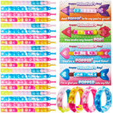28Pcs Kids Valentine's Cards with Push Bubble Bracelet - Classroom Exchange Gifts