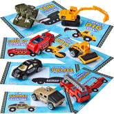 28-Pack Valentine's Day Cards with Die-Cast City Vehicles for Kids - Classroom Exchange Gifts