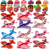 28Pcs Kids Valentine's Day Cards with Foam Airplanes - Classroom Exchange Gifts