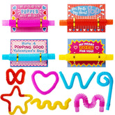 28Pcs Kids Valentine's Cards with Push Bubble Tubes - Classroom Exchange Gifts