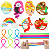 28 Pcs Kids Valentine's Cards with Stretchy String - Classroom Exchange Gifts
