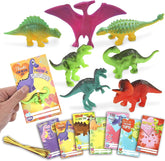 28 Pcs Kids Valentine's Day Cards with Dinosaur Figure Toys - Classroom Exchange Gifts