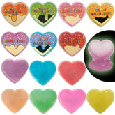 28-Piece Multicolor Glow-in-the-Dark Slime Heart Cases & Stickers