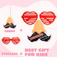 28-Pack Shutter Shades with Valentine's Day Cards for Kids Classroom Exchange Gifts