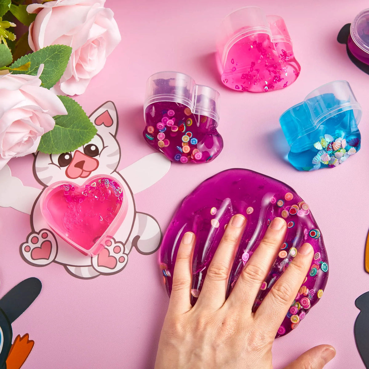 28-Piece Heart Toys with Valentine's Day Cards for Kids Classroom Exchange Gifts