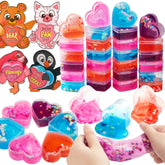 28-Piece Heart Toys with Valentine's Day Cards for Kids Classroom Exchange Gifts