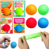28-Pack Stretchy Squishy Toy Balls with Valentine's Day Cards for Kids